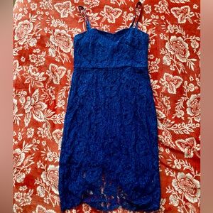 Lulu’s Royal Blue Lace Evening Dress